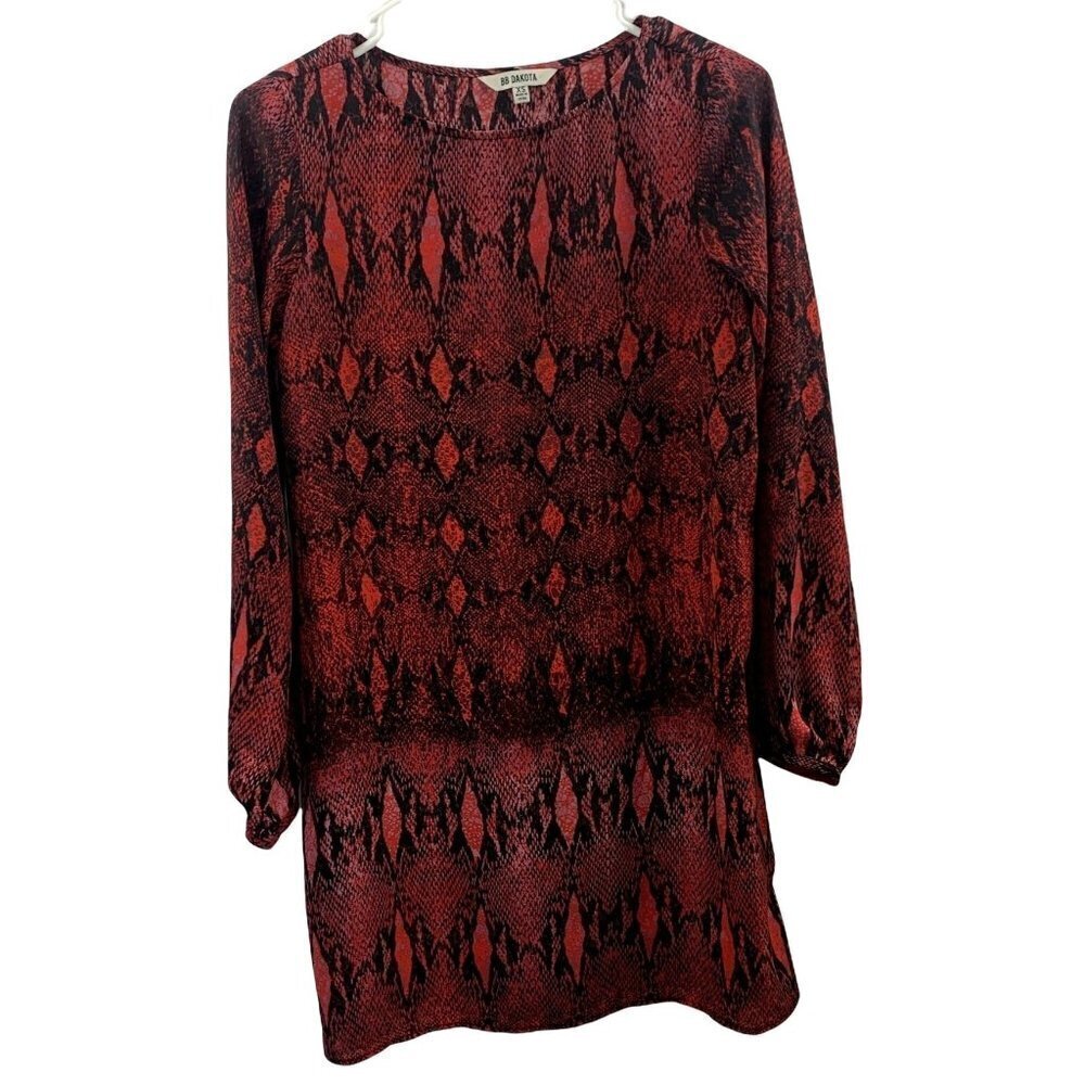 BB Dakota Women's Red Snake Print Lightweight Dress